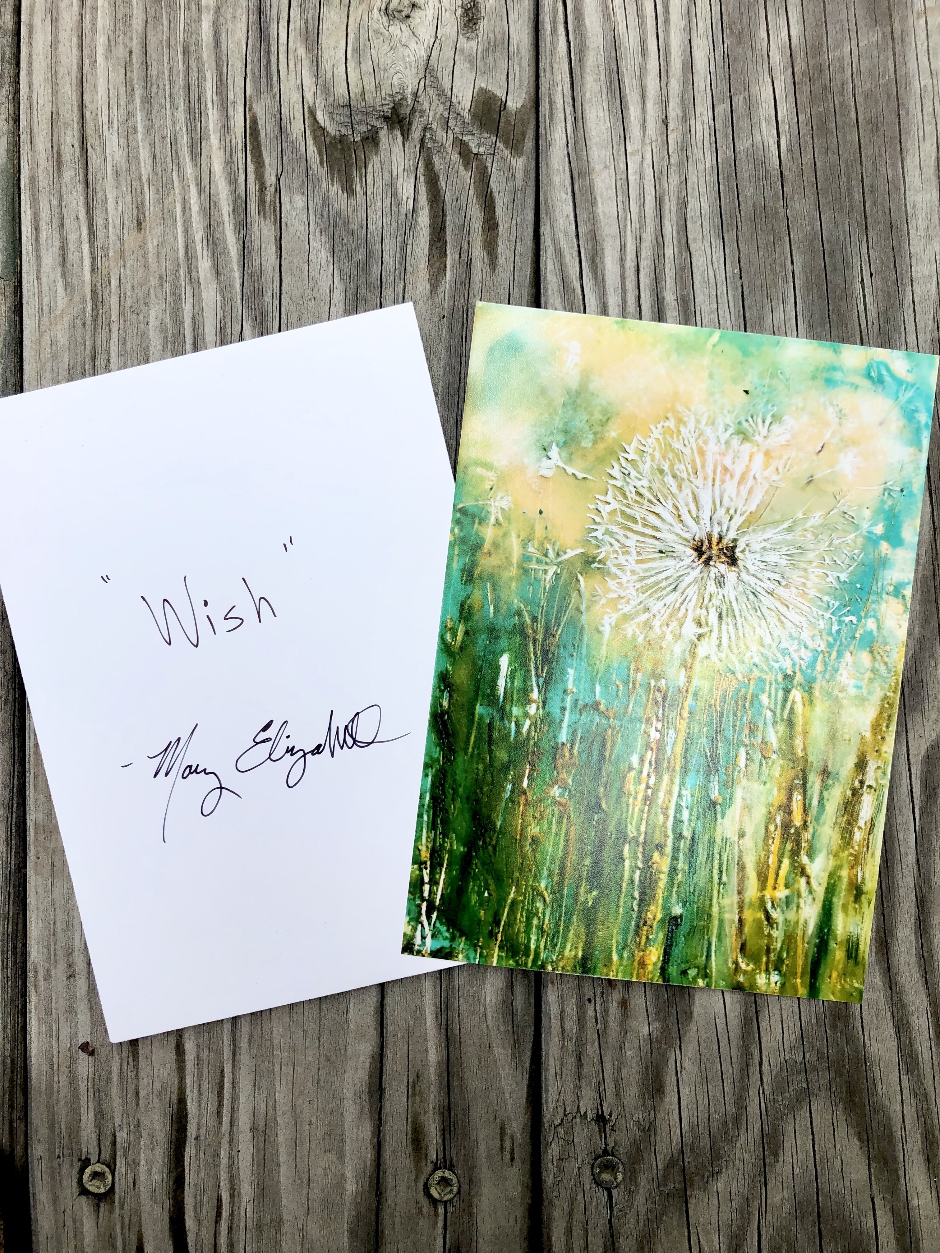 A delicate Dandelion print showcasing soft textures and vibrant colors, symbolizing wishes and dreams.