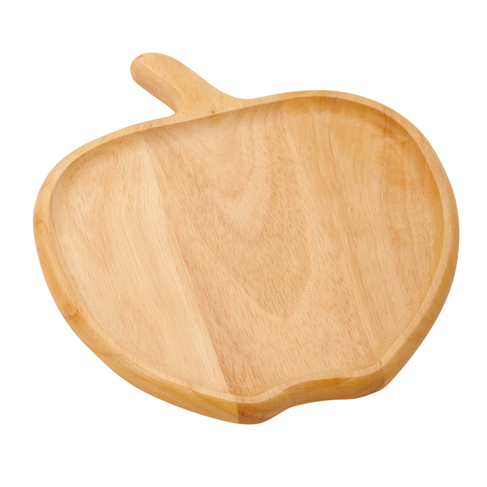 A beautifully crafted wood apple-shaped serving dish, perfect for snacks and appetizers.