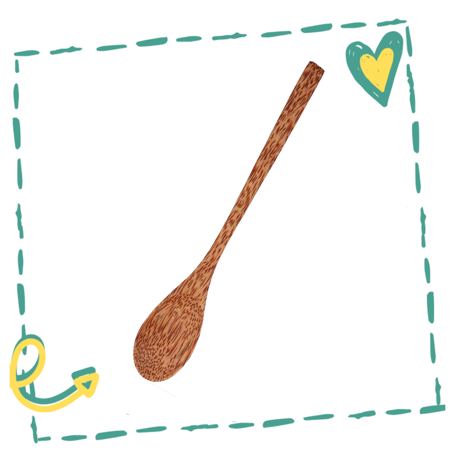 A beautifully handcrafted Wooden Coconut Spoon made from natural coconut shell, showcasing its unique grain and smooth finish.