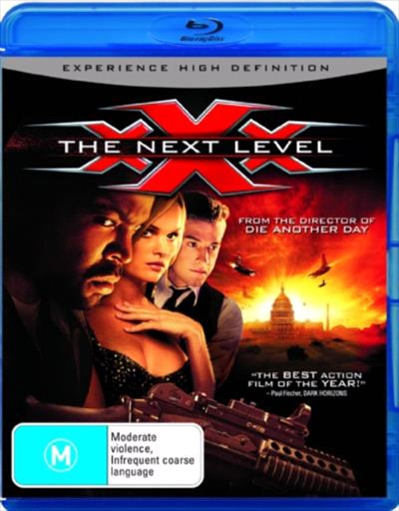 XXX - The Next Level Blu-ray cover featuring Ice Cube in action, showcasing extreme sports and thrilling scenes.