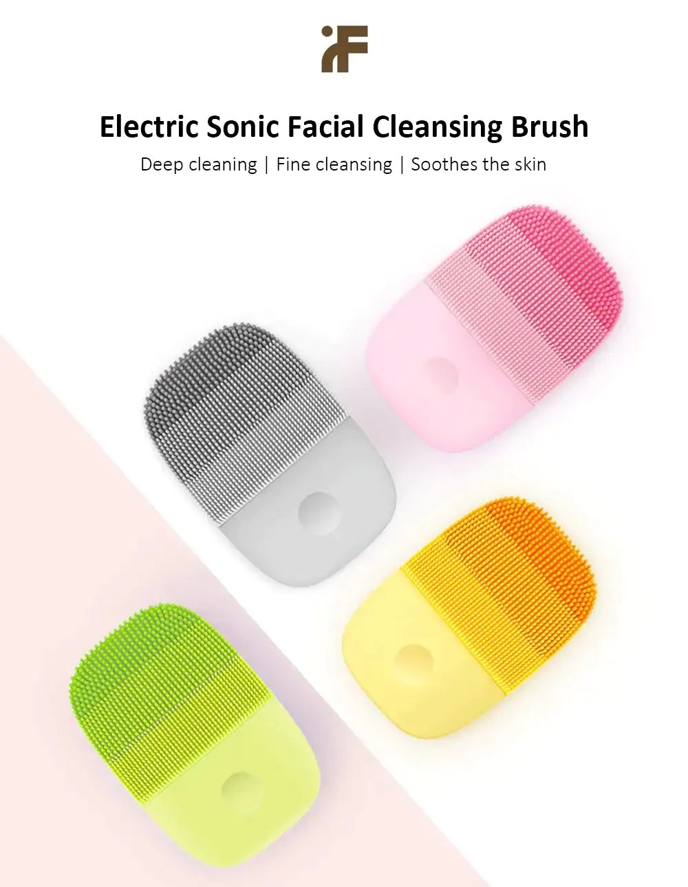 Xiaomi Youpin inFace Facial Cleaning Brush in a sleek design with silicone bristles for deep facial cleansing.