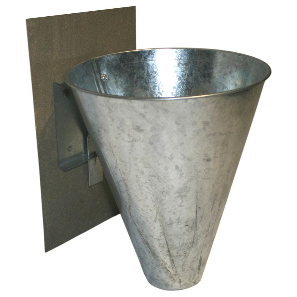 XL Chicken Kill Cone made of stainless steel, designed for humane poultry dispatching, featuring a wall mount and hook for easy installation.