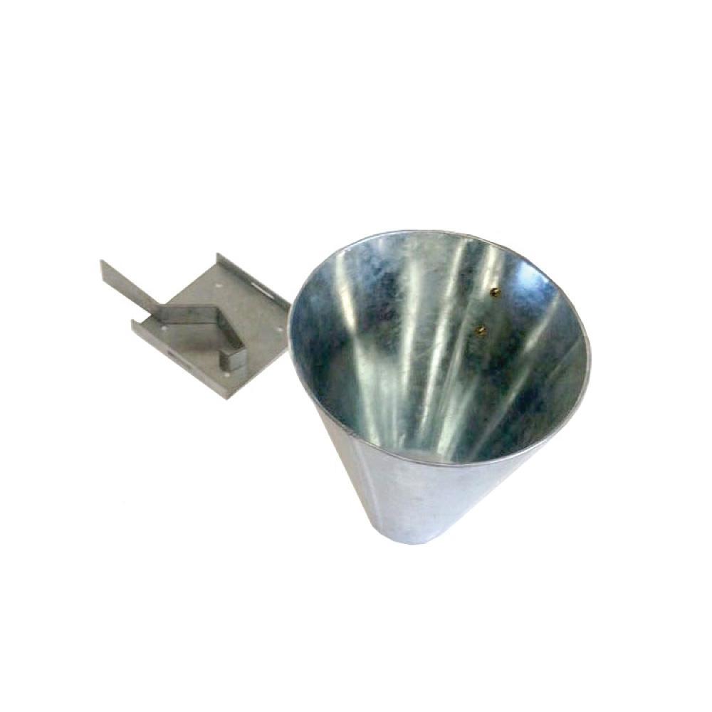 XL Chicken Kill Cone made of stainless steel, designed for humane poultry dispatching, featuring a wall mount and hook for easy installation.