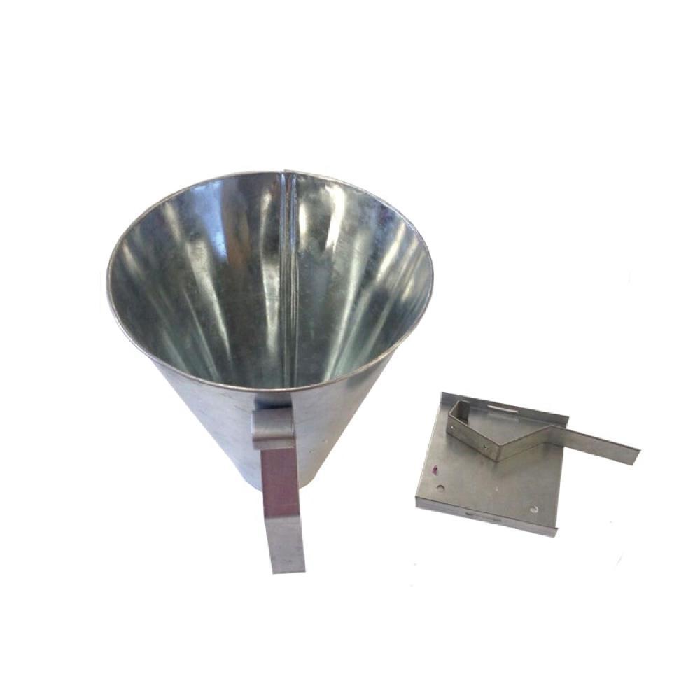 XL Chicken Kill Cone made of stainless steel, designed for humane poultry dispatching, featuring a wall mount and hook for easy installation.