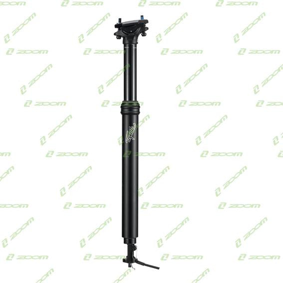 ZOOM MTB Adjustable seatpost with internal cable routing, 30.9mm diameter and 125mm travel, showcasing its sleek design and durable construction.