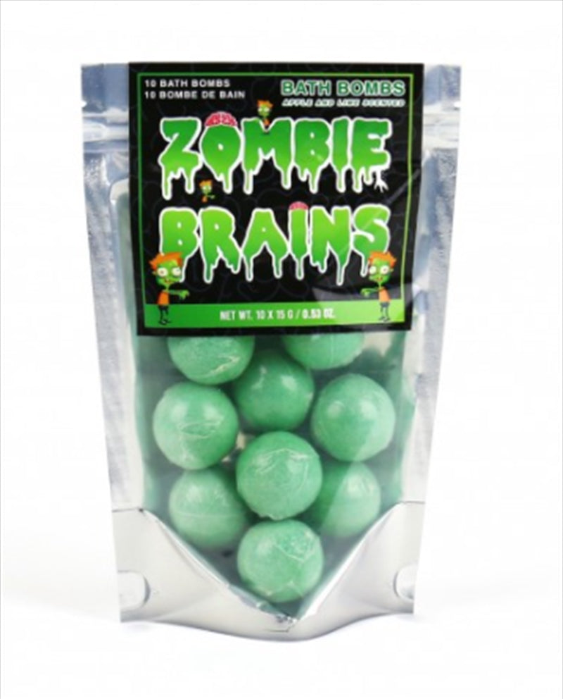 Zombie Brains Bath Bombs shaped like brains, colorful and fun for a spooky bath experience.