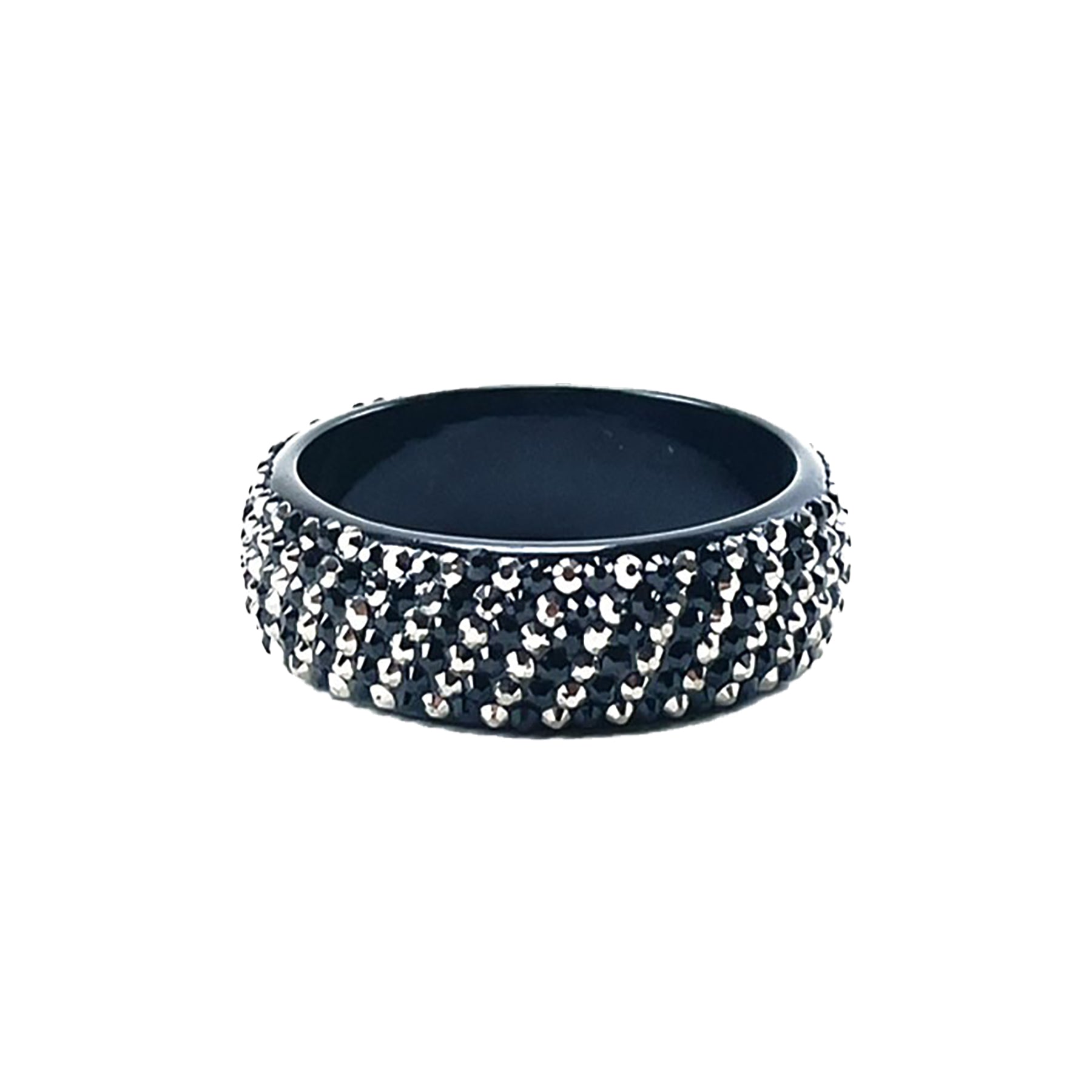 A stylish crystal studded bracelet featuring two-tone stones, elegantly designed for fashion-forward individuals.