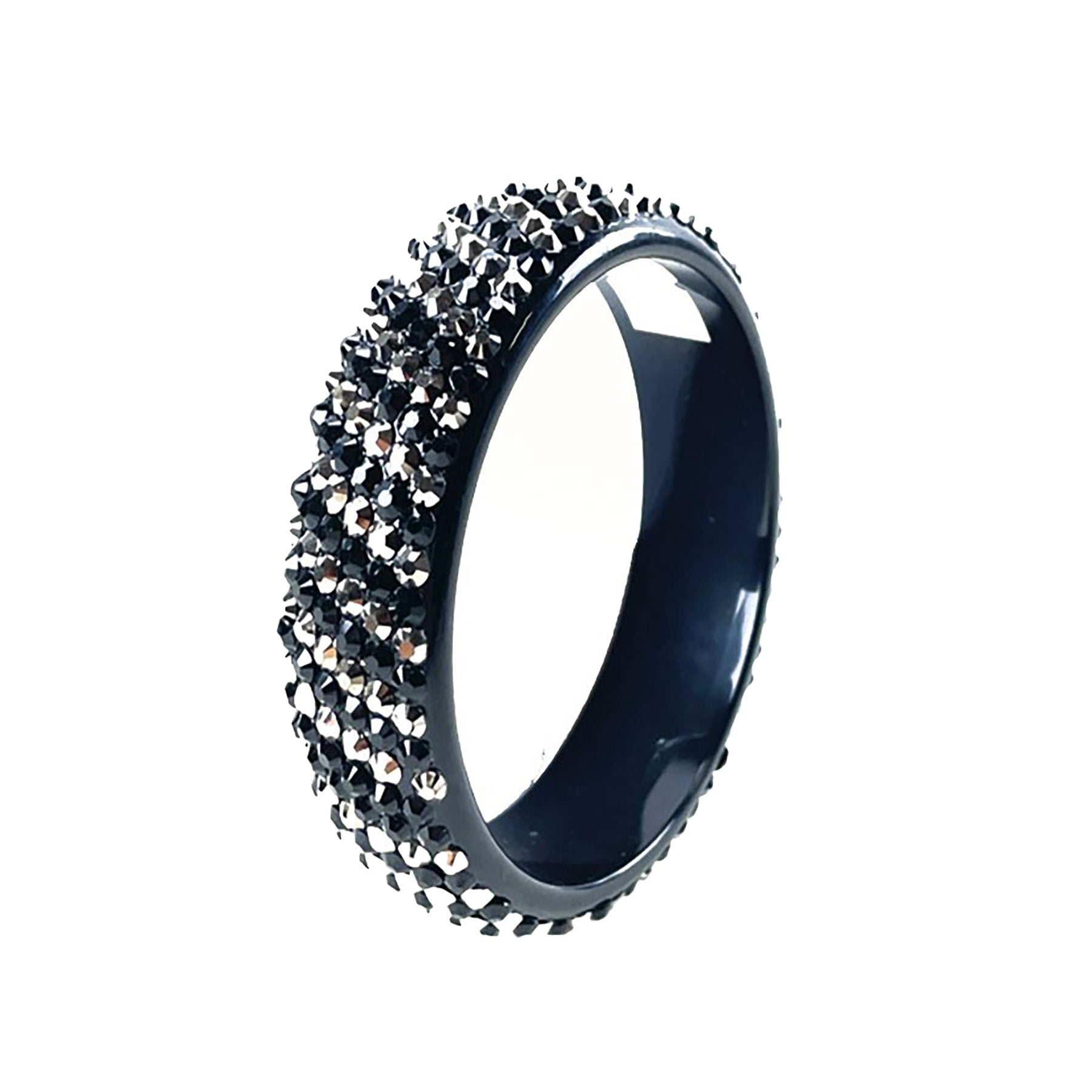 A stylish crystal studded bracelet featuring two-tone stones, elegantly designed for fashion-forward individuals.