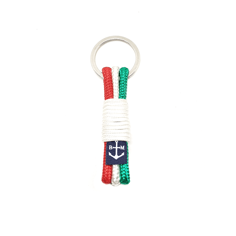 Italy Handmade Keychain featuring durable nautical ropes and a stainless steel anchor, perfect for stylish key organization.