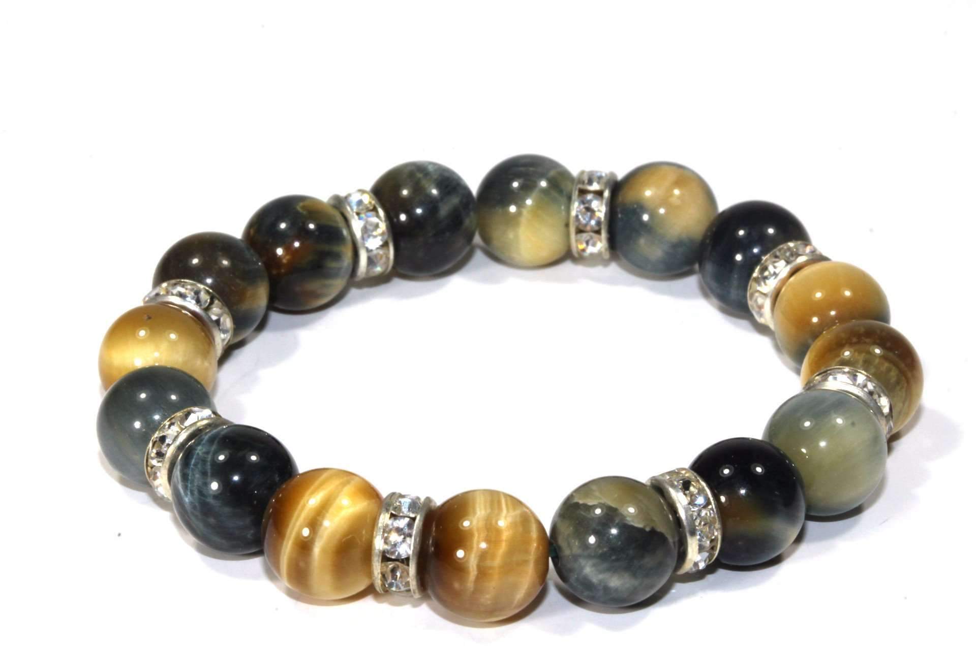 Medley of Round Agate Stone Sparkle Yoga Bracelet featuring colorful agate stones and sparkling pave set charms on an elastic band.