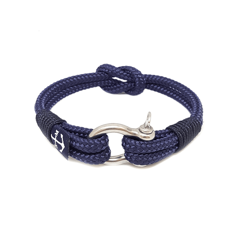 Rian Nautical Bracelet made from durable marine ropes with stainless steel shackle, showcasing vibrant colors and nautical craftsmanship.