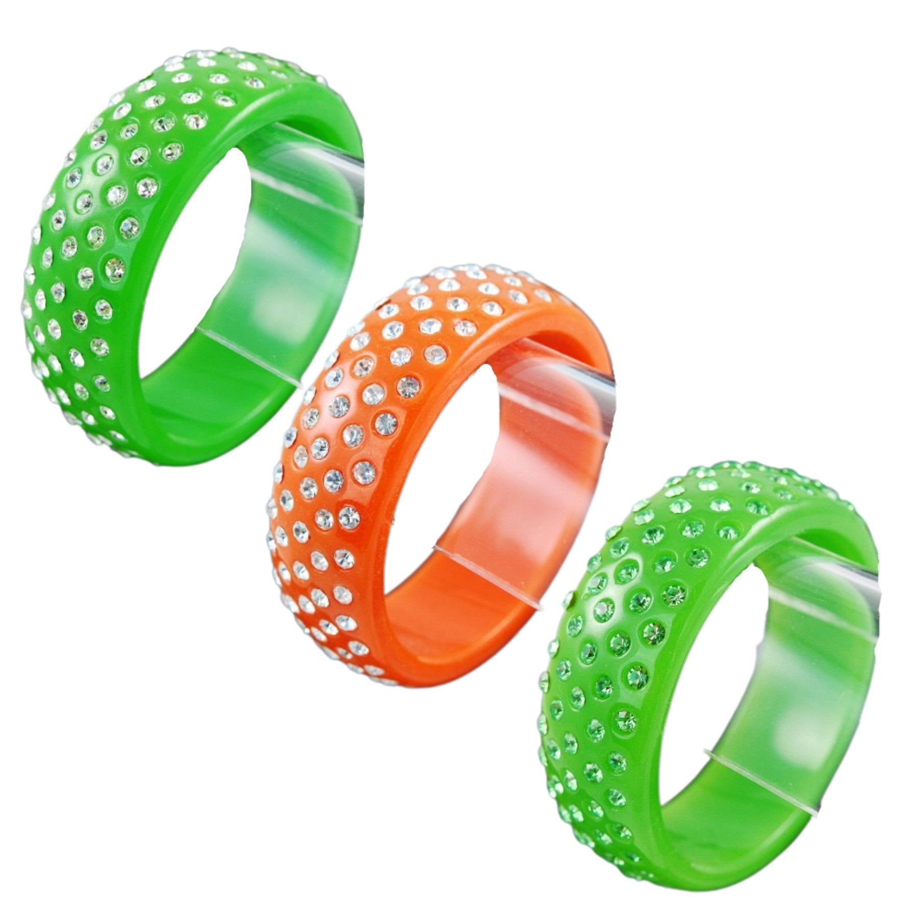 Stylish studded plastic bangle bracelet in vibrant colors, showcasing its unique design and comfortable fit.