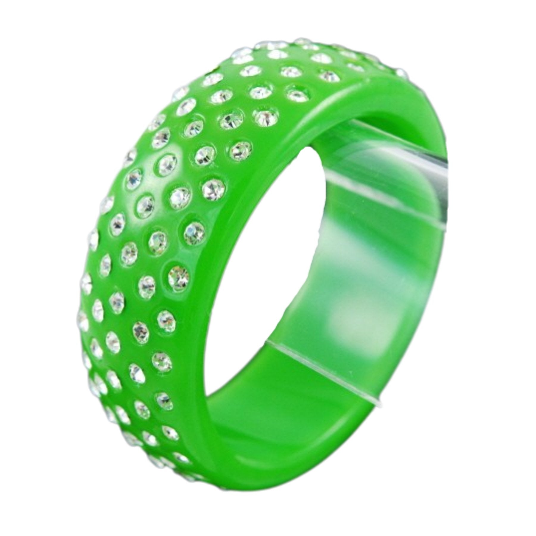 Stylish studded plastic bangle bracelet in vibrant colors, showcasing its unique design and comfortable fit.