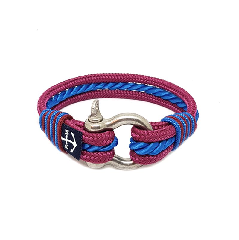 Tesla Nautical Bracelet made from high-quality sailing ropes with a stainless steel anchor, showcasing a stylish and durable design.