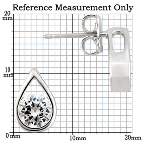 Elegant 0W180 Rhodium 925 Sterling Silver Earrings featuring AAA Grade clear CZ stone, showcasing a luxurious design.