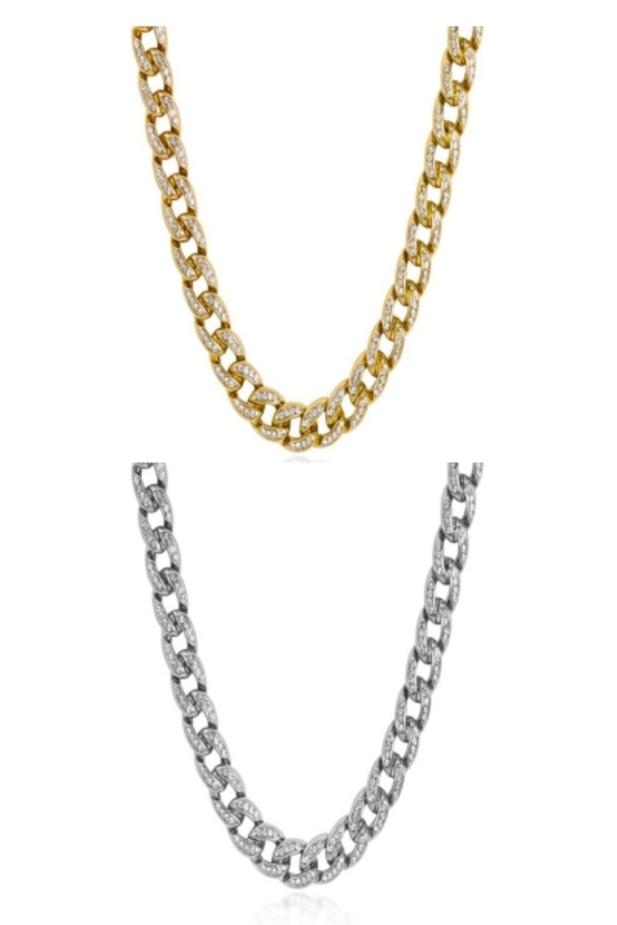 11MM iced Cuban hip hop chain with a fold-over clasp, showcasing its stylish design and quality craftsmanship.