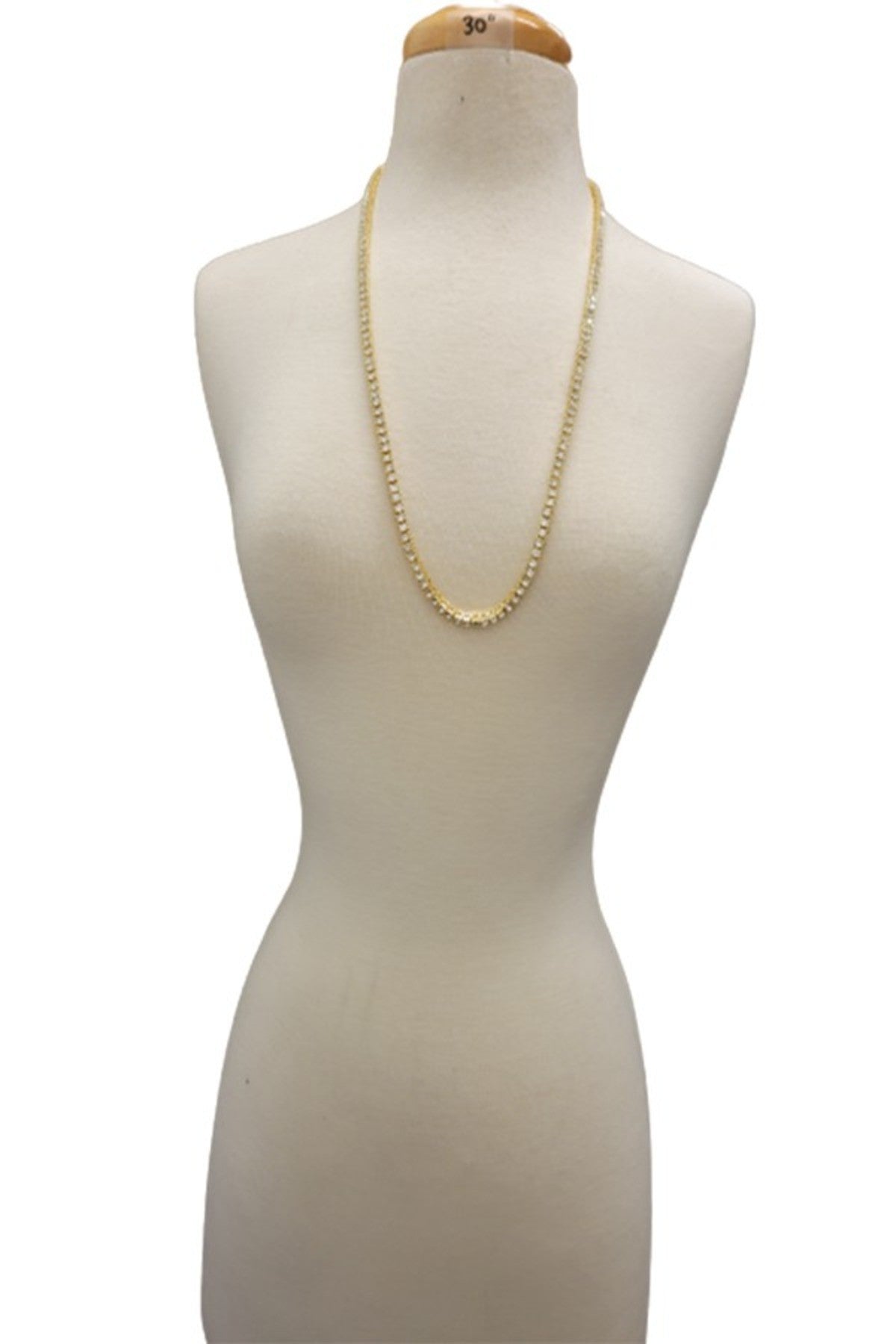 4MM Tennis Hip Hop Chain featuring round stone accents, gold and silver clasps, showcasing a stylish design.