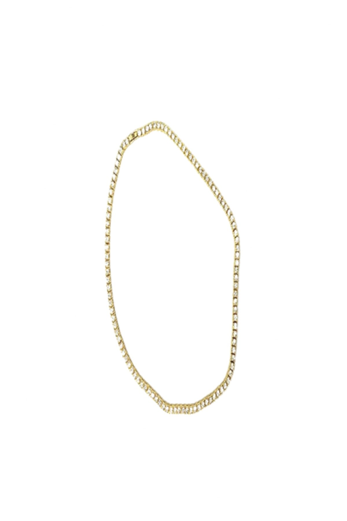 4MM Tennis Hip Hop Chain featuring a round stone, showcasing its elegant design and secure fold-over clasp.