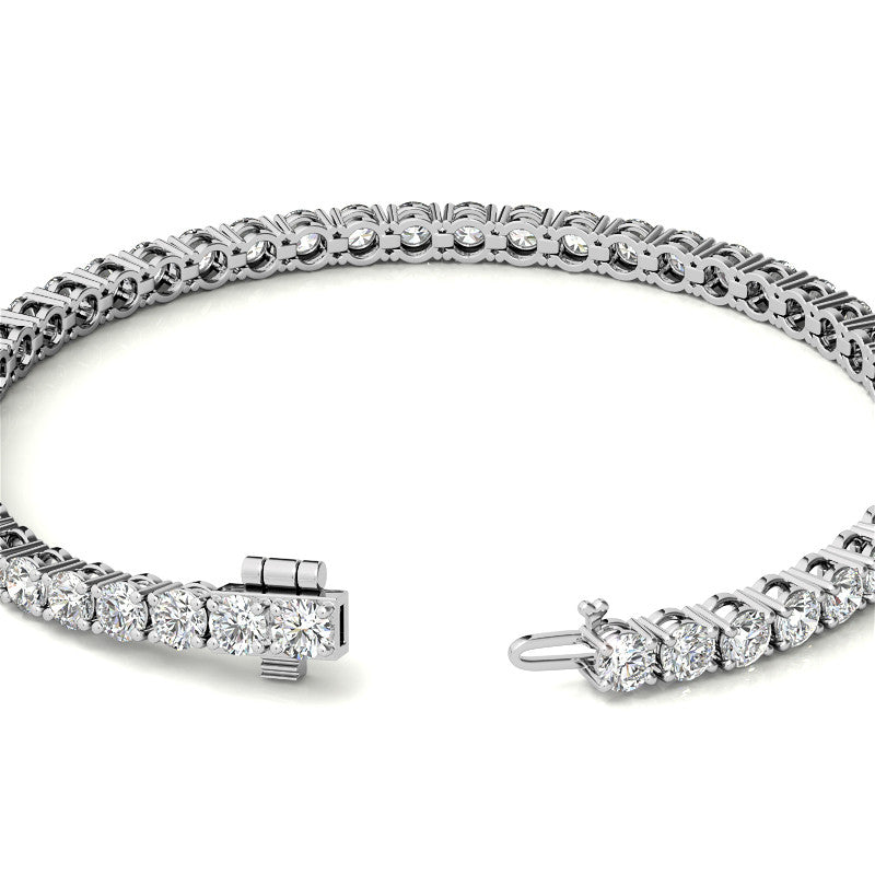 6.5 CTW Lab Grown Diamond Tennis Bracelet in 14kt White and Yellow Gold, featuring round brilliant diamonds set elegantly.