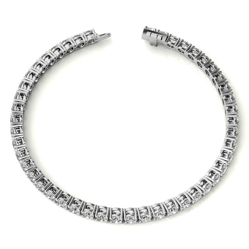 6.5 CTW Lab Grown Diamond Tennis Bracelet in 14kt White and Yellow Gold, featuring round brilliant diamonds set elegantly.