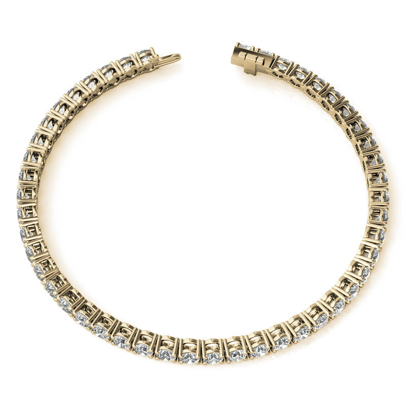 6.5 CTW Lab Grown Diamond Tennis Bracelet in 14kt White and Yellow Gold, featuring round brilliant diamonds set elegantly.