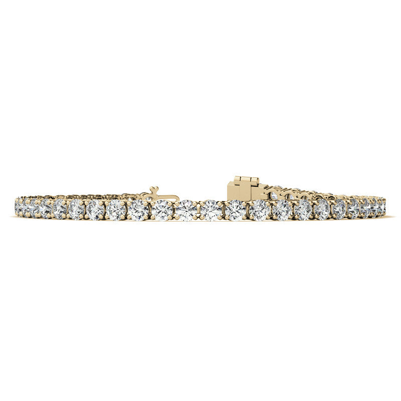 6.5 CTW Lab Grown Diamond Tennis Bracelet in 14kt White and Yellow Gold, featuring round brilliant diamonds set elegantly.