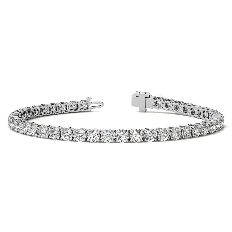 6.5 CTW Lab Grown Diamond Tennis Bracelet in 14kt White and Yellow Gold, featuring round brilliant diamonds set elegantly.