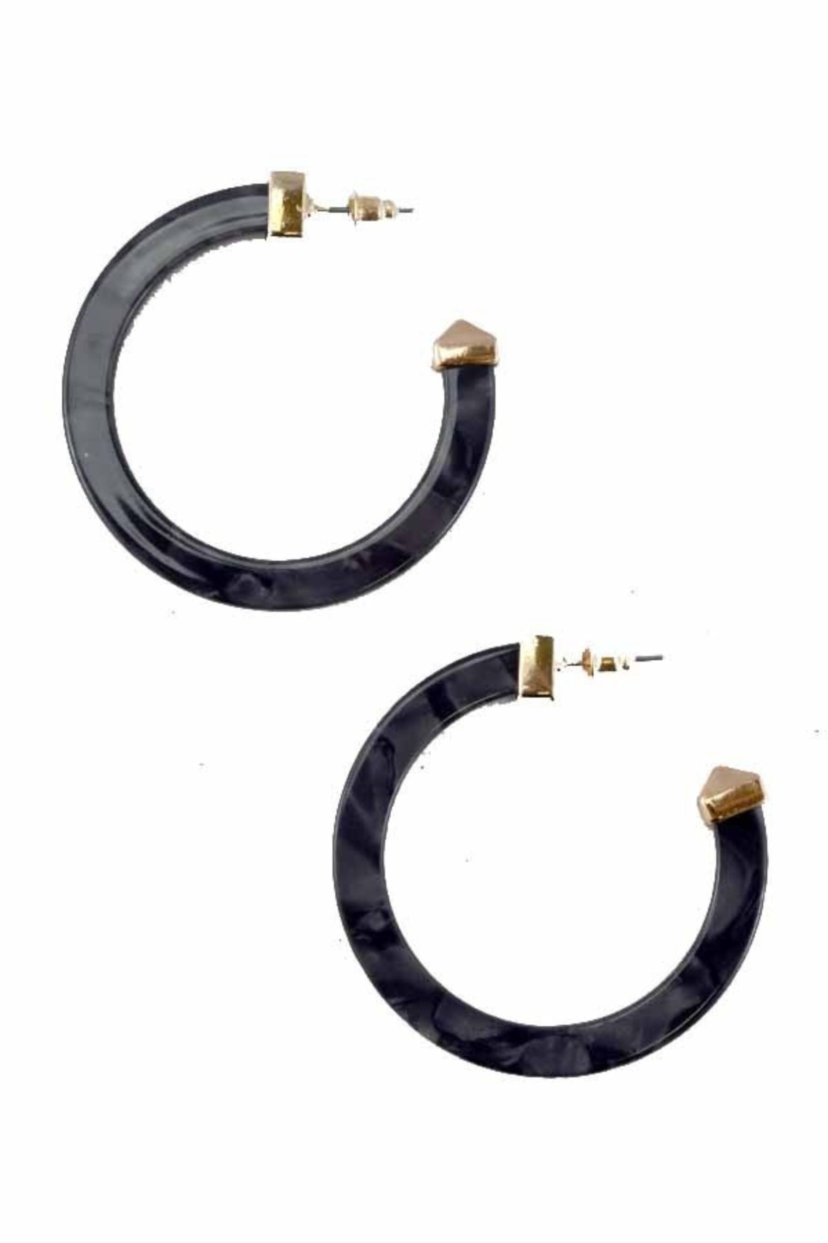 Stylish Acetate Hoop Earrings with a 2-inch drop, featuring a smooth finish and secure post back closure.