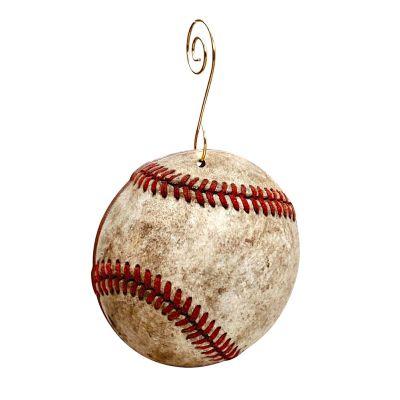 Eco-friendly Baseball Ornament #9940 made from birch wood or recycled paper, featuring a laser-cut design and glossy finish.