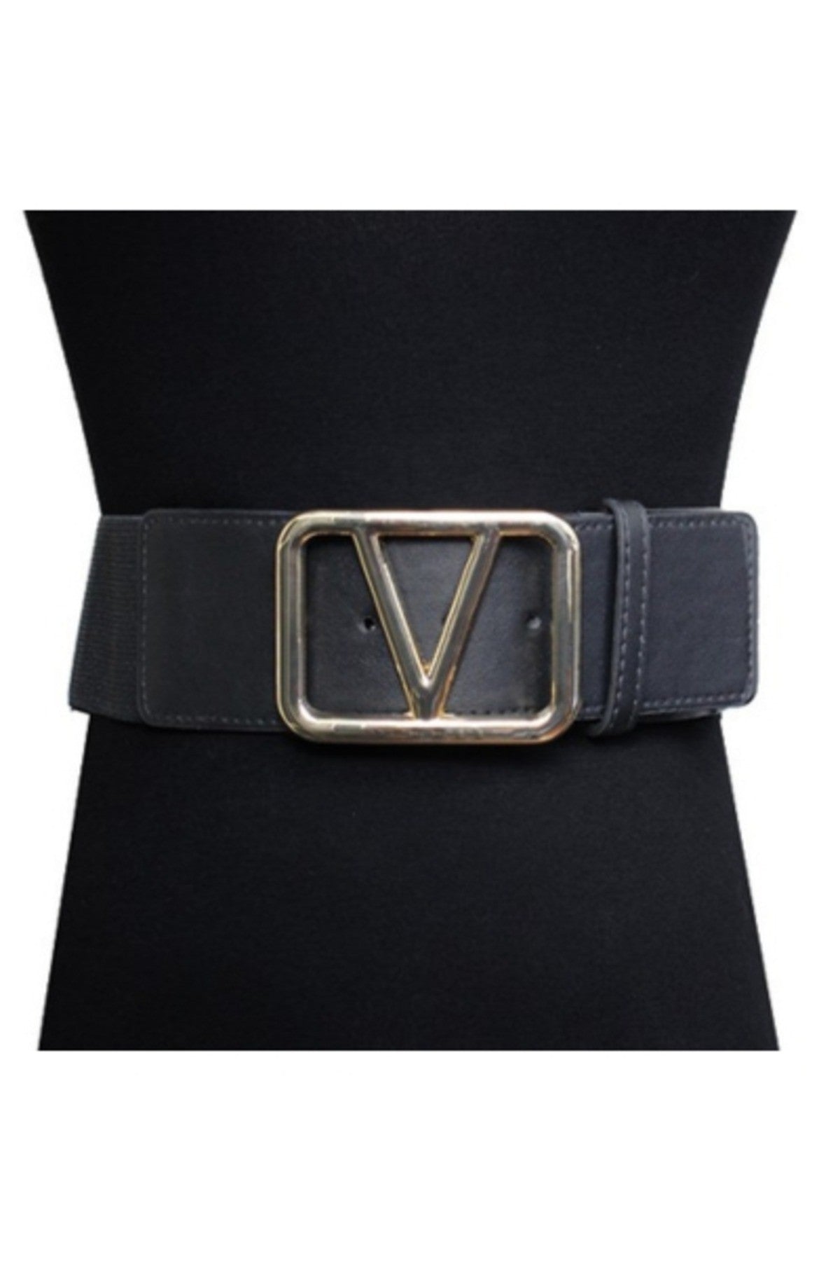 Belt Elastic Metal Buckle featuring a stretchable design and durable metal hook closure, ideal for various outfits.