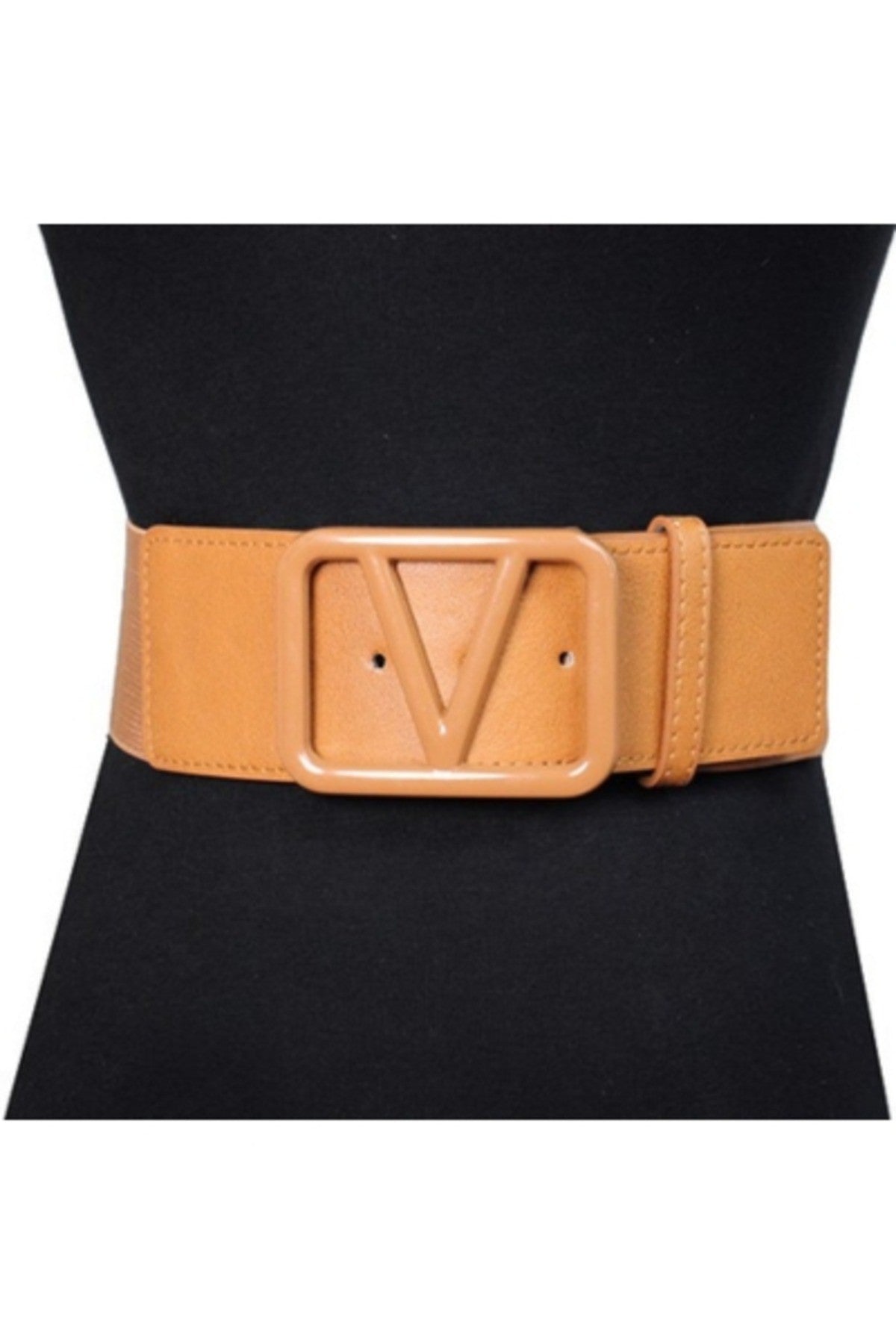 Belt Elastic Metal Buckle featuring a stretchable design and durable metal hook closure, ideal for various outfits.