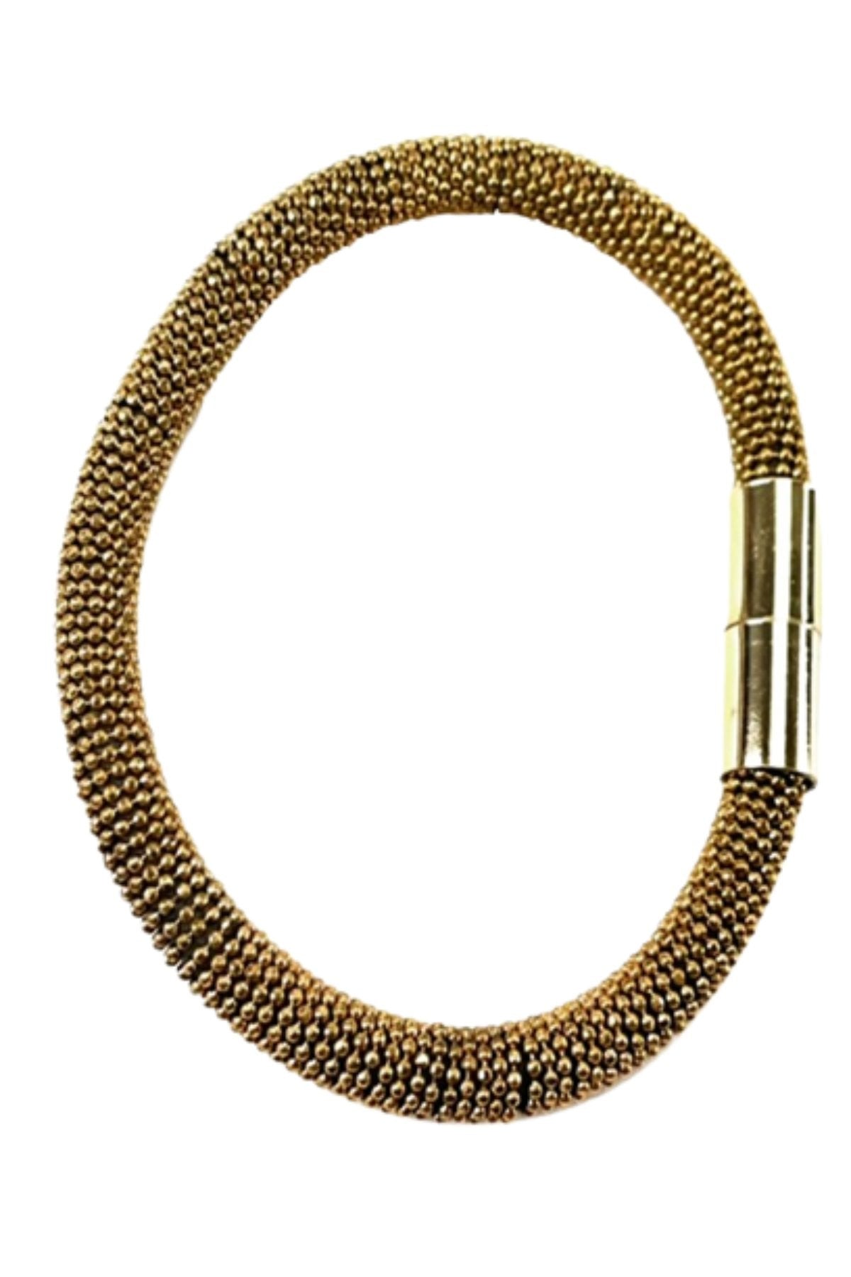 A stylish small beaded detail bracelet featuring a secure magnet closure, designed for comfort and elegance.