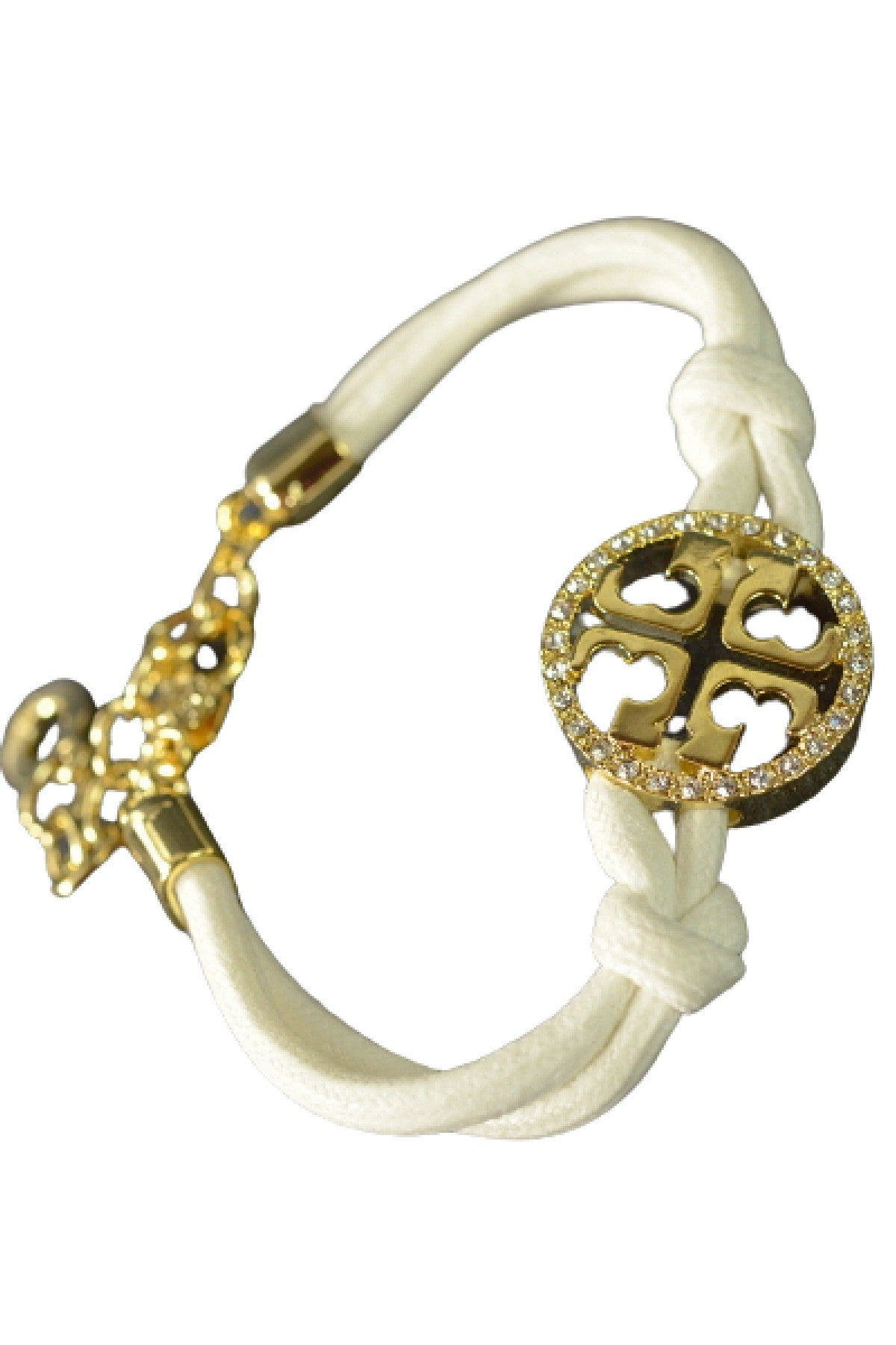 Crystal Studded CROSS sign Bracelet with triple plating and lobster claw clasp, featuring a sparkling design.