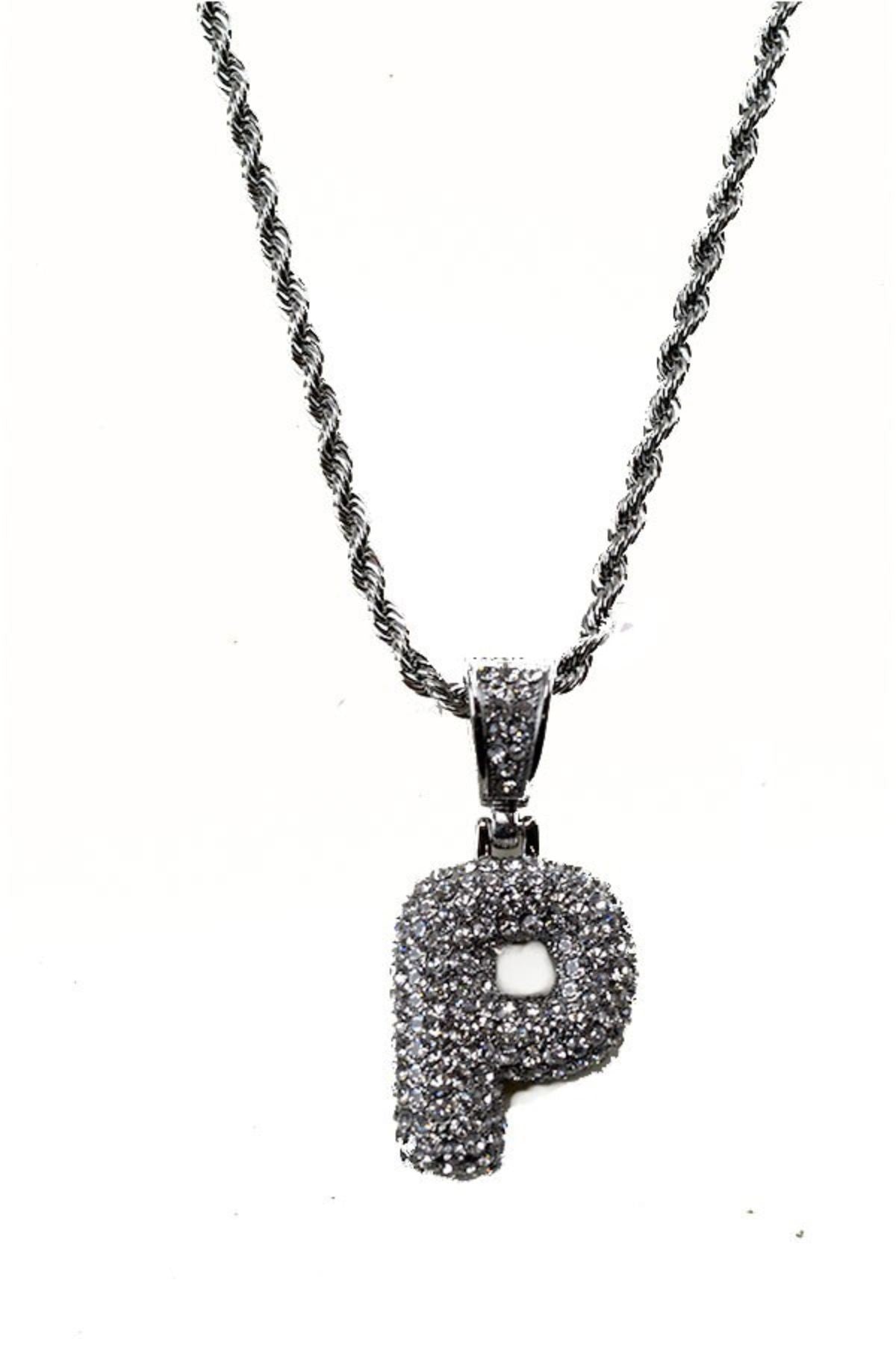 Elegant Bubble Crystal Initial Pendant Necklace with personalized charm, showcasing its beautiful design and quality materials.