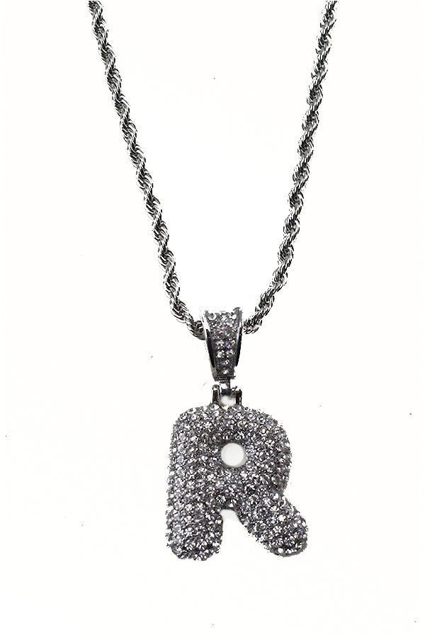 Elegant Bubble Crystal Initial Pendant Necklace with personalized charm, showcasing its beautiful design and quality materials.