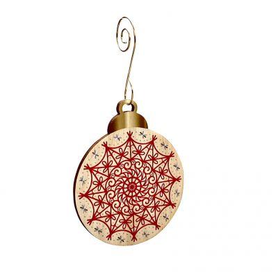 Bulb Style Ornament #9986 featuring a nutcracker design, made from eco-friendly birch wood or recycled paper, perfect for holiday decorations.