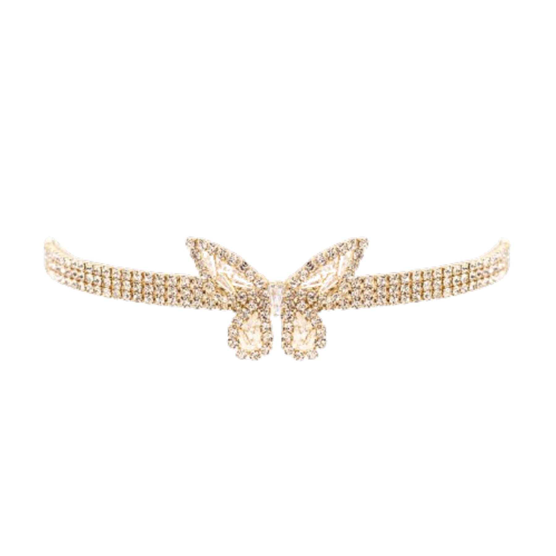 A stylish Butterfly Charm Choker featuring a delicate butterfly charm, adjustable length, and a secure lobster claw clasp, perfect for any outfit.