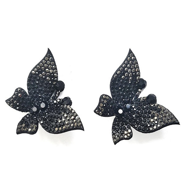 Elegant butterfly post back earrings with a 2-inch drop, crafted from lead and nickel compliant materials.