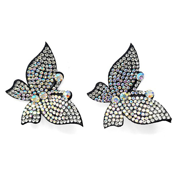 Elegant butterfly post back earrings with a 2-inch drop, crafted from lead and nickel compliant materials.