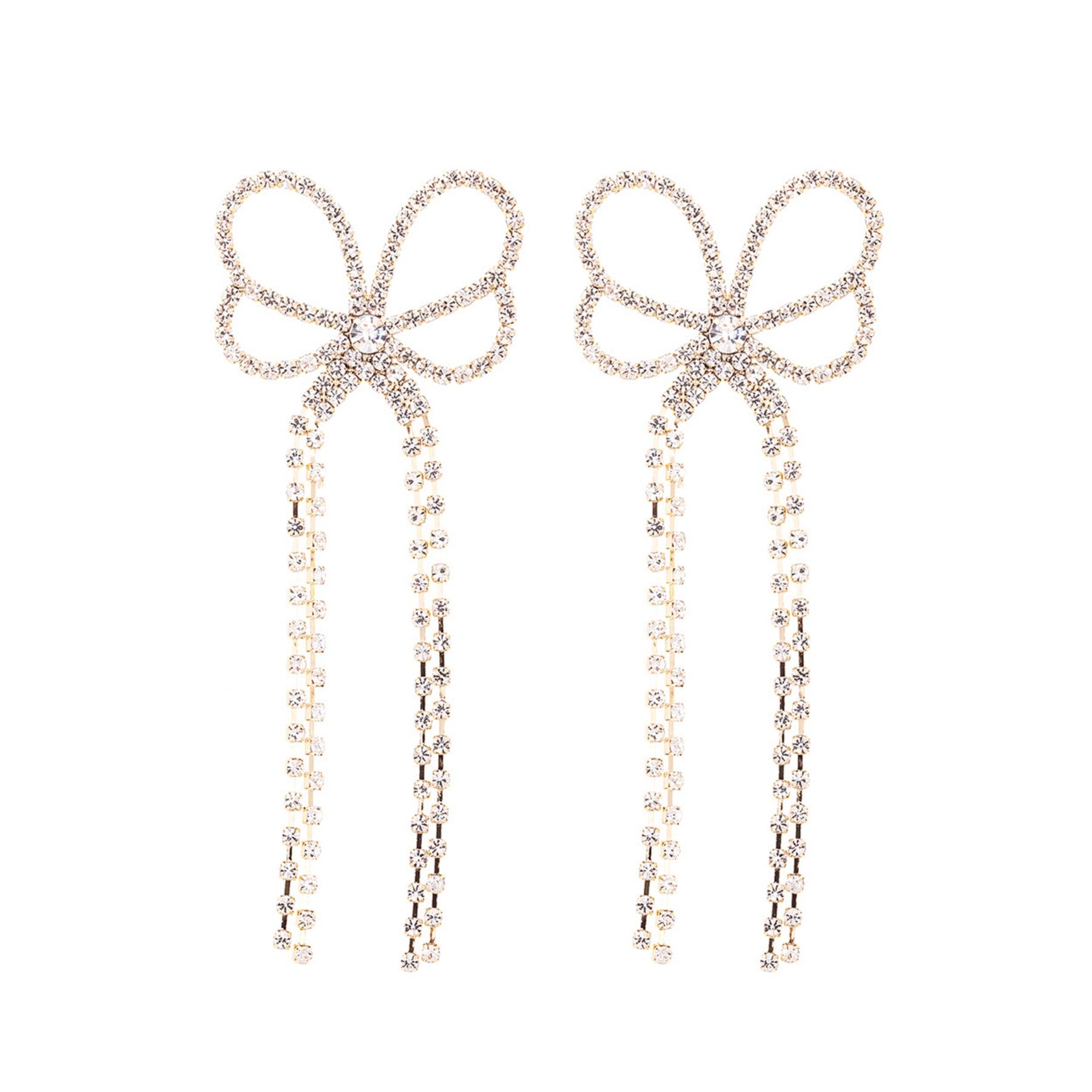 Elegant Butterfly Tassel Drop Post Back Earrings with a stylish design, featuring a butterfly motif and tassel drop.