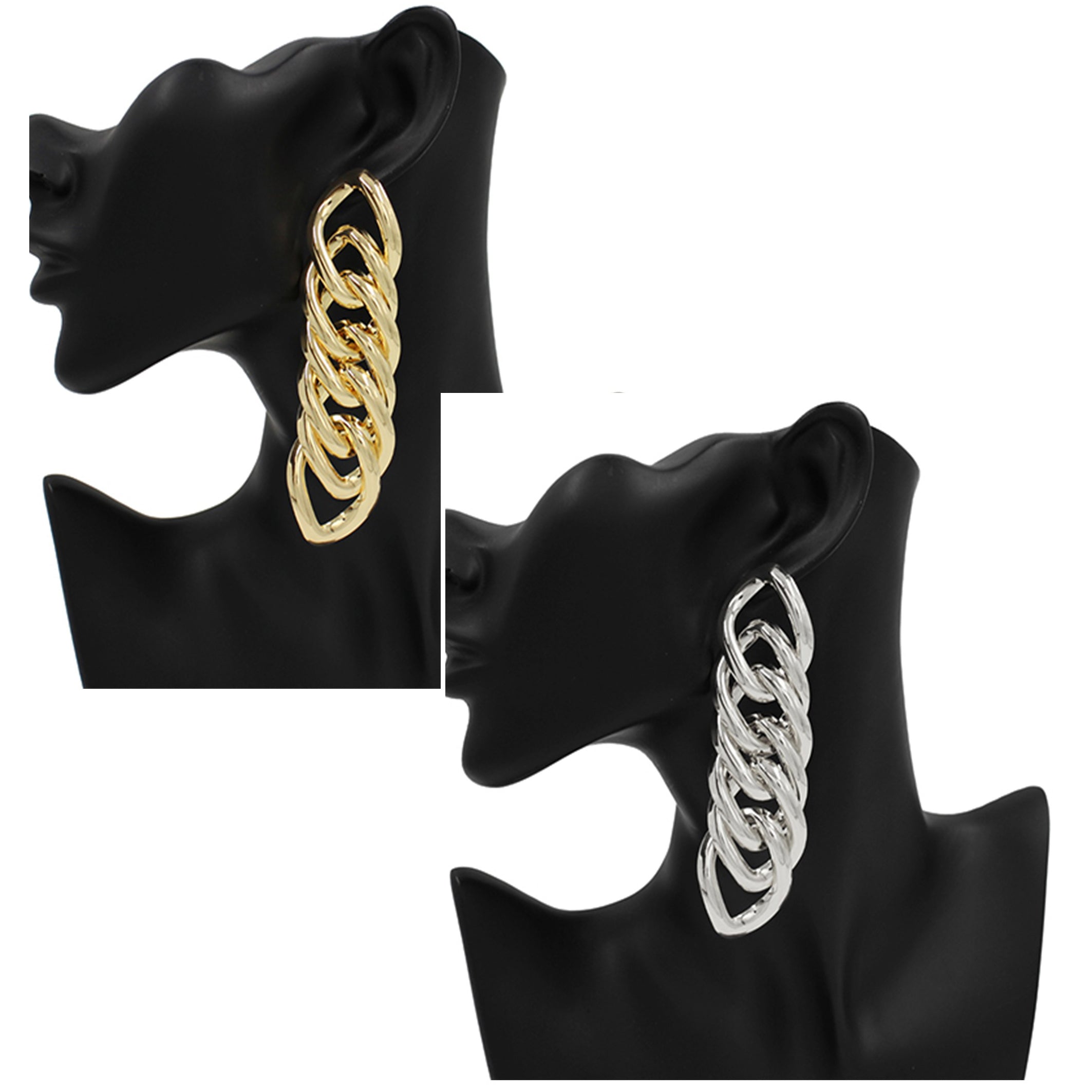 Elegant Chain Drop Post Back Earrings with a stylish design, approximately 3.5 inches long, perfect for any occasion.