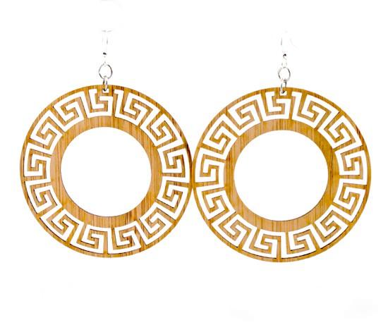 Circle Bamboo Earrings #989, eco-friendly and stylish, showcasing a minimalistic design with natural bamboo texture.