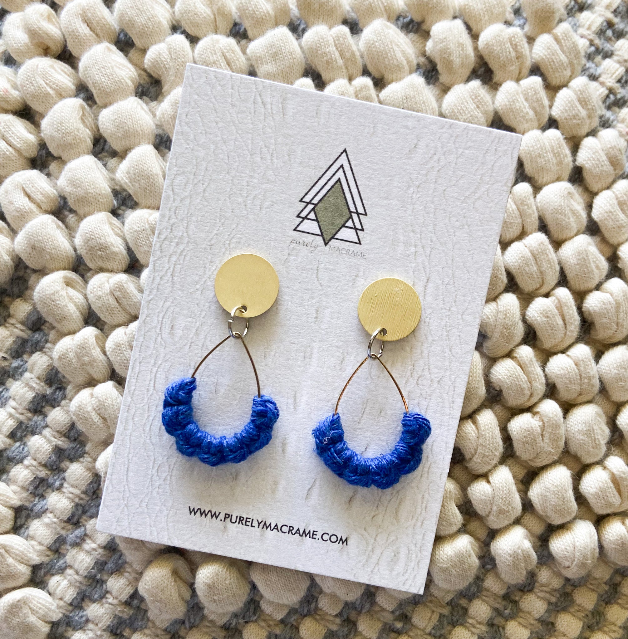 Elegant cobalt blue teardrop earrings, lightweight and stylish, perfect for sensitive skin.