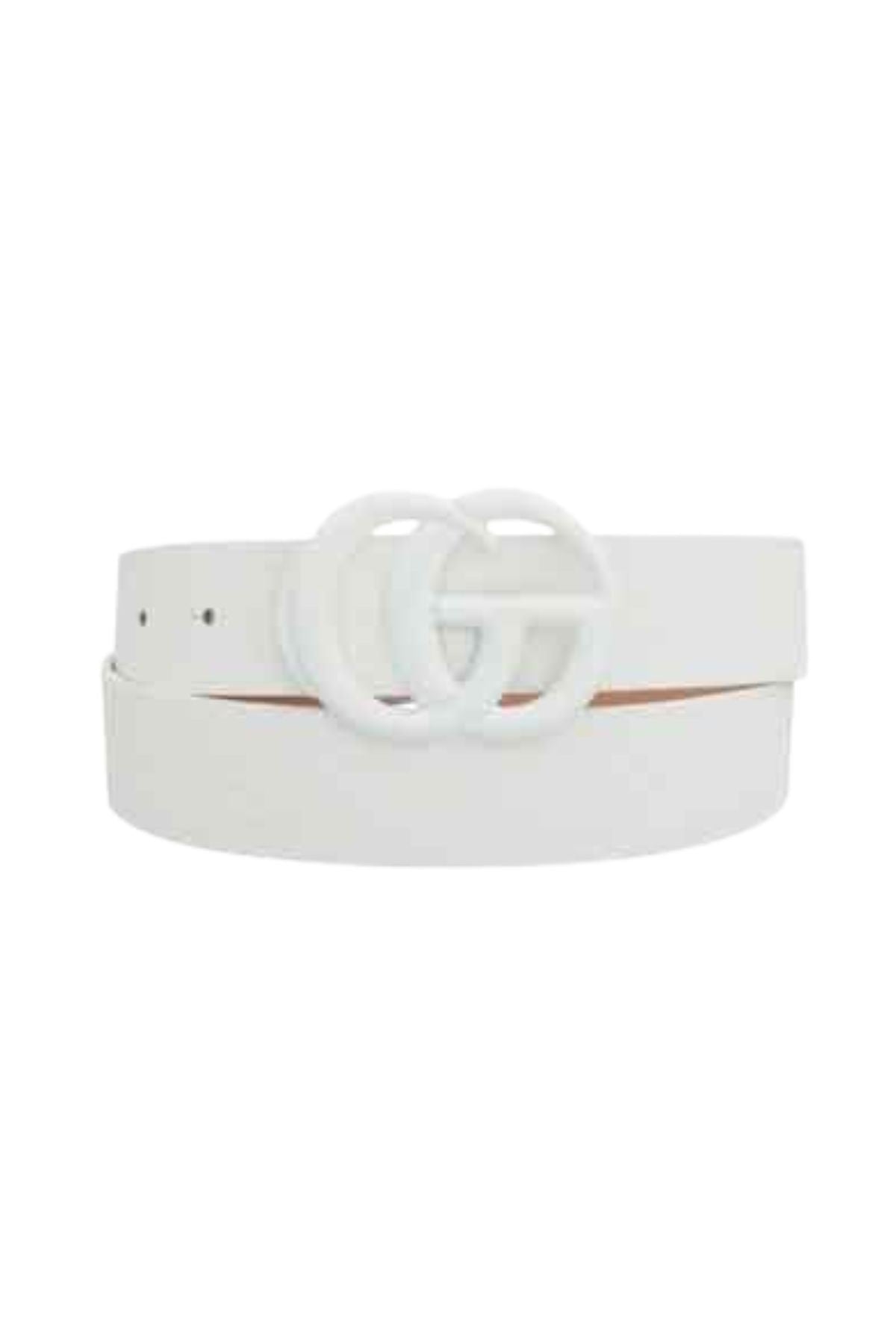 Color Coated Go Buckle Embossed Print Belt in vibrant colors with embossed design.