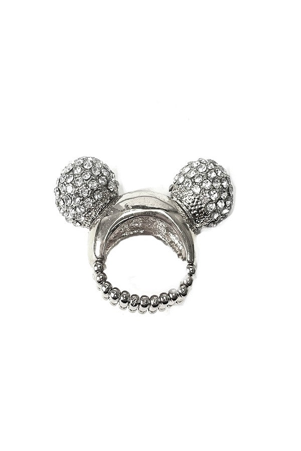 A stylish stretchable ring featuring a sparkling crystal ball, designed for comfort and elegance.