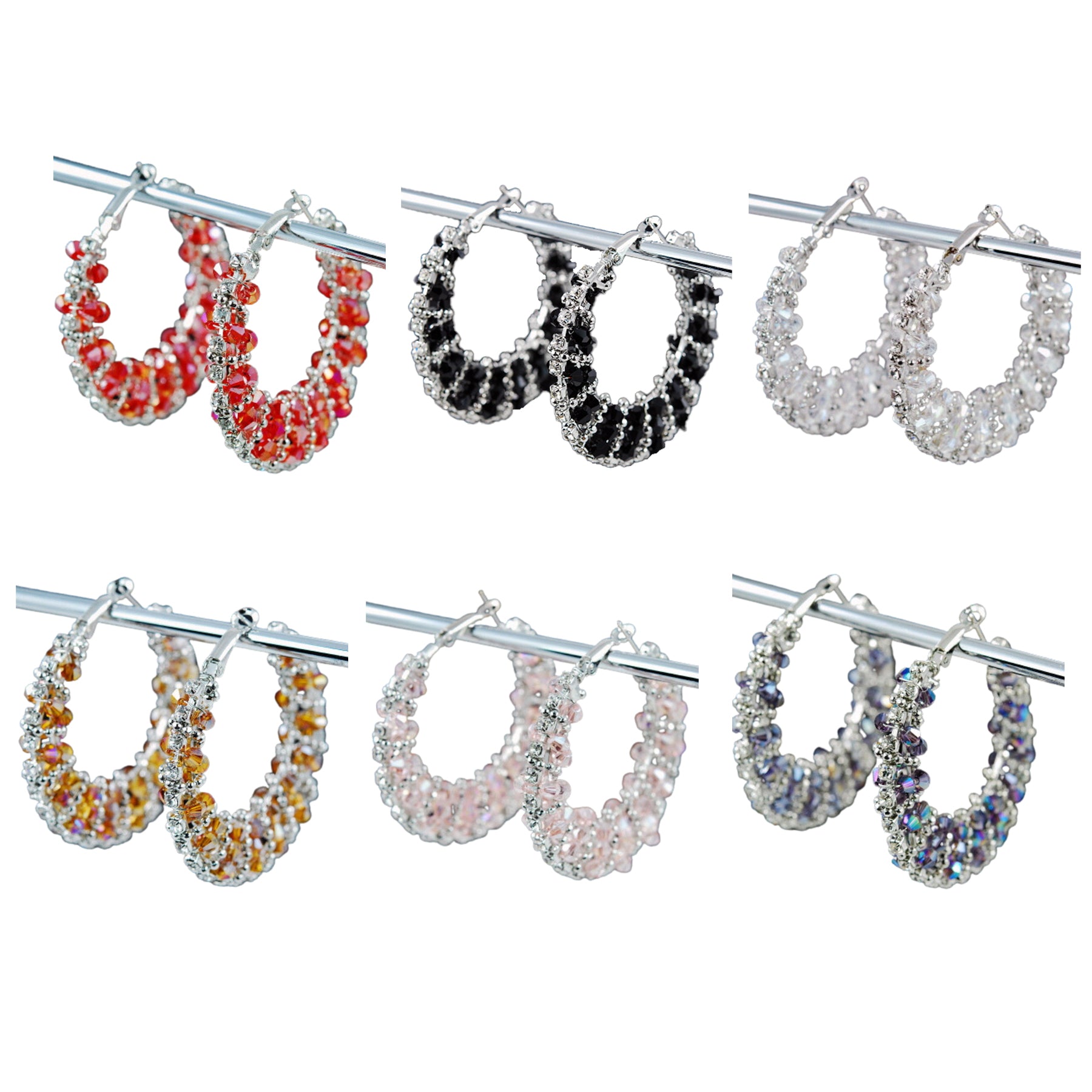 Elegant crystal bead earrings with a lever back design, showcasing a 2.5-inch drop length, perfect for any occasion.