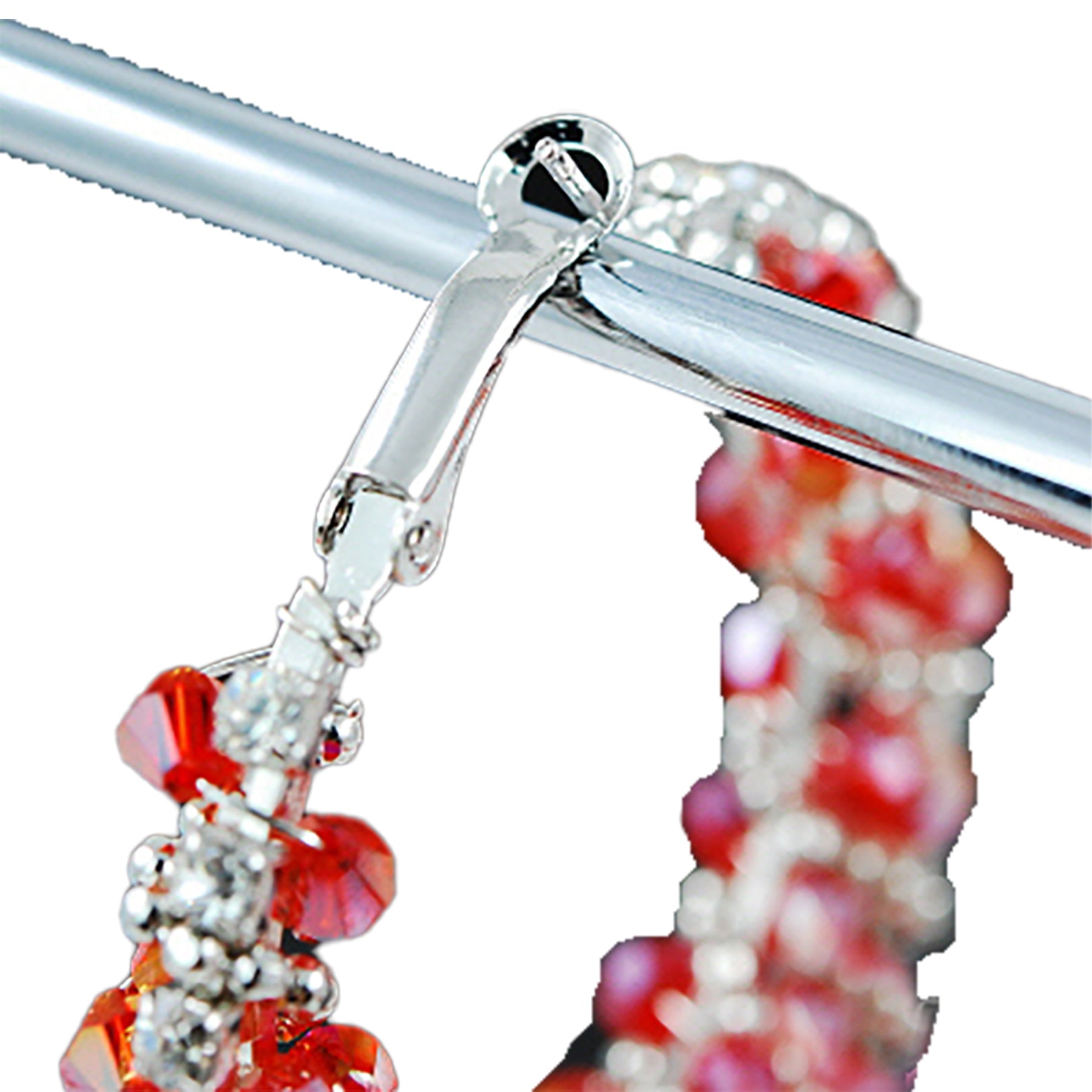 Elegant crystal bead earrings with a lever back design, showcasing a 2.5-inch drop length, perfect for any occasion.