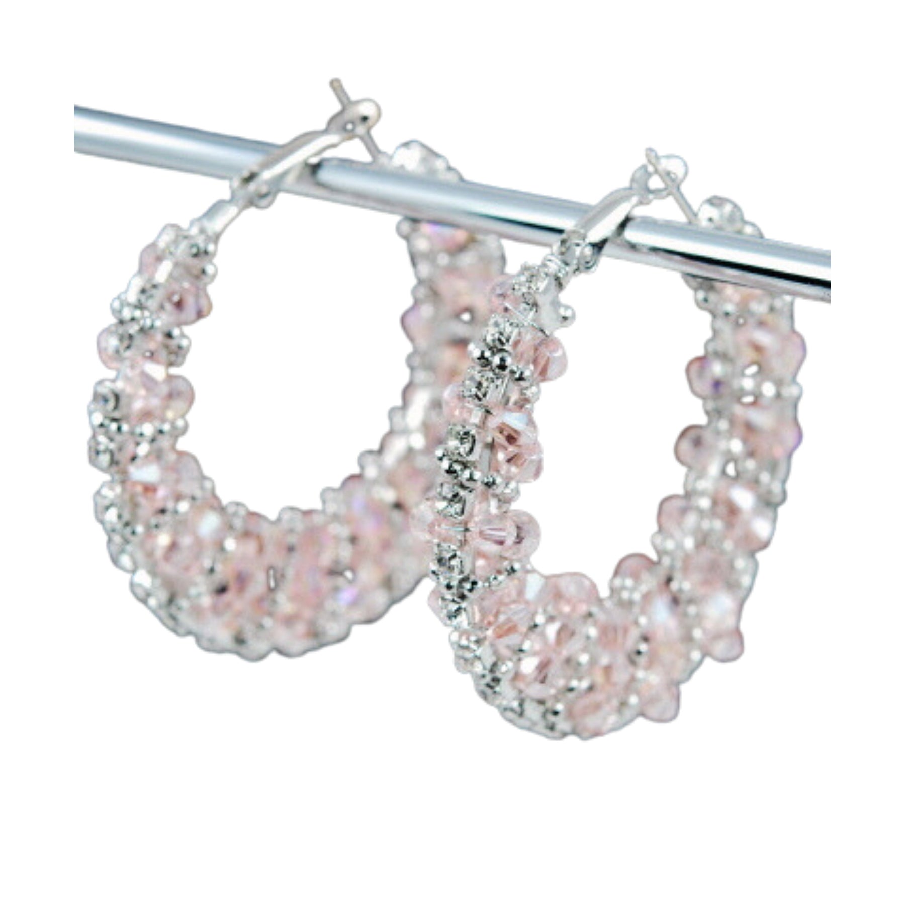 Elegant crystal bead earrings with a lever back design, showcasing a 2.5-inch drop length, perfect for any occasion.