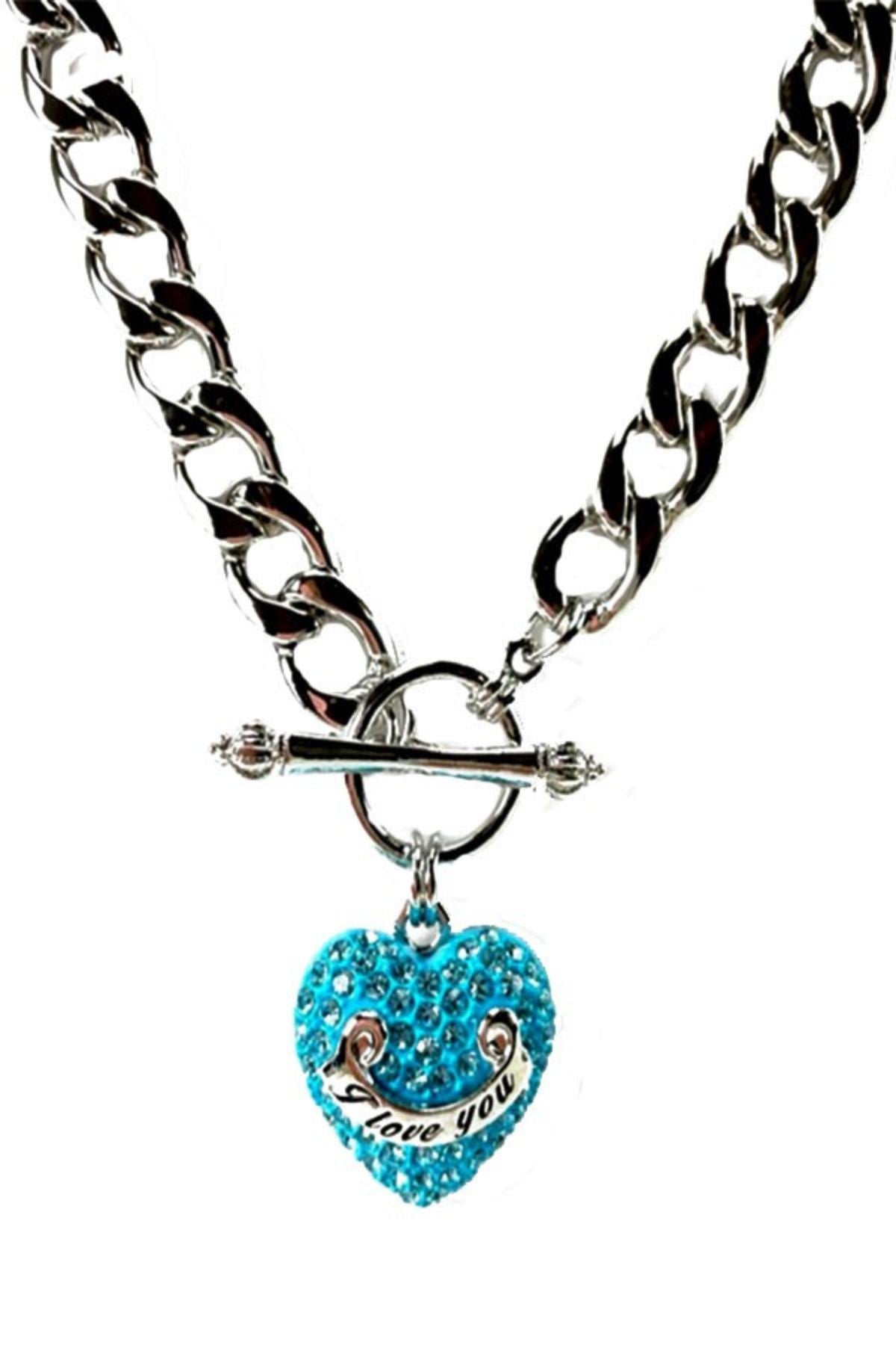 A beautiful crystal heart pendant necklace with a double plated finish and a 19-inch chain, featuring a toggle clasp.