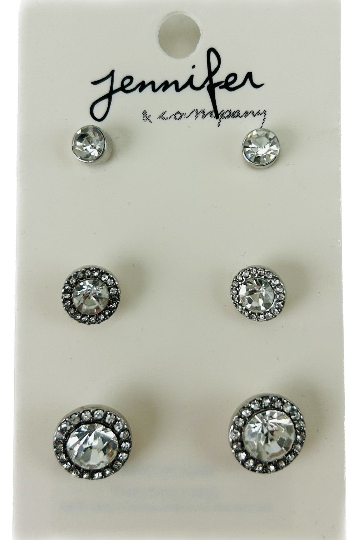 A pair of elegant crystal stud earrings with a 0.5-inch drop, featuring a secure post back closure, perfect for any occasion.